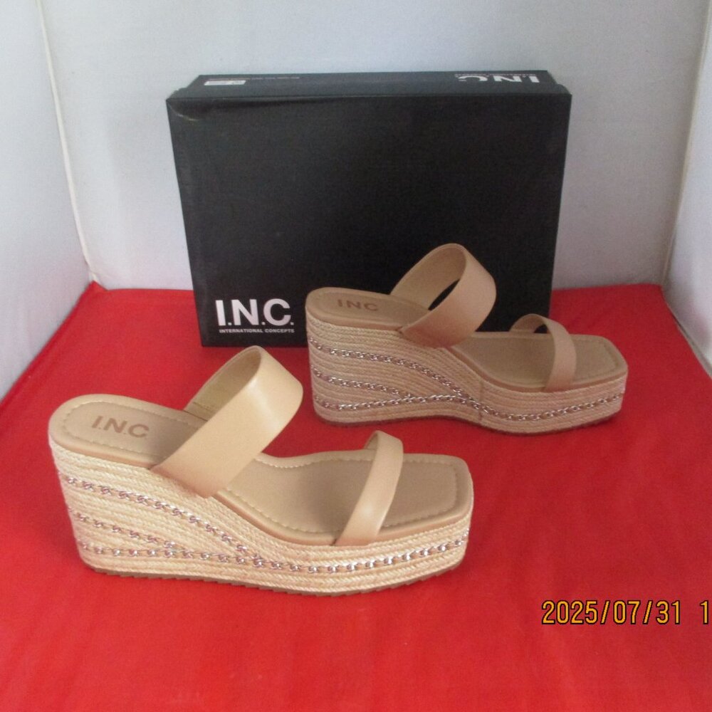I.N.C. International Concepts Nylana Sandals $79 - US Size 9 1/2 - Almond - 1278